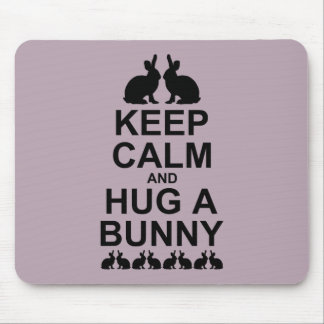 Keep Calm and Hug a Bunny Mousemat (Dusty Pink)