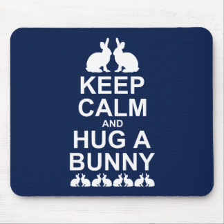 Keep Calm and Hug a Bunny Mousemat (Navy)