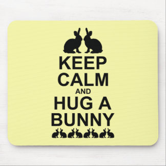 Keep Calm and Hug a Bunny Mousemat (Pale Yellow)
