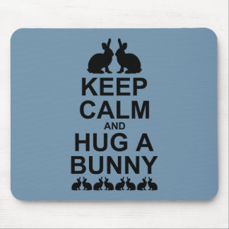 Keep Calm and Hug a Bunny Mousemat (Sky Blue)