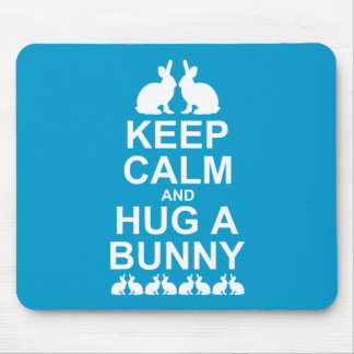 Keep Calm and Hug a Bunny Mousemat (Turquoise)