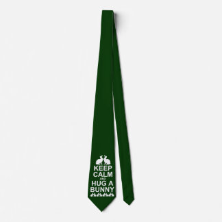 Keep Calm and Hug a Bunny Tie Double Side (Green)