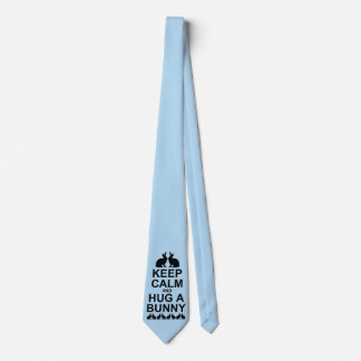 Keep Calm and Hug a Bunny Tie (Light Blue)