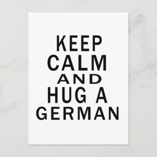 Keep Calm And Hug A German Postcard