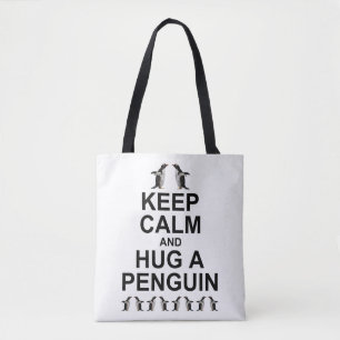 Keep Calm and Hug a Penguin All Over Print Bag