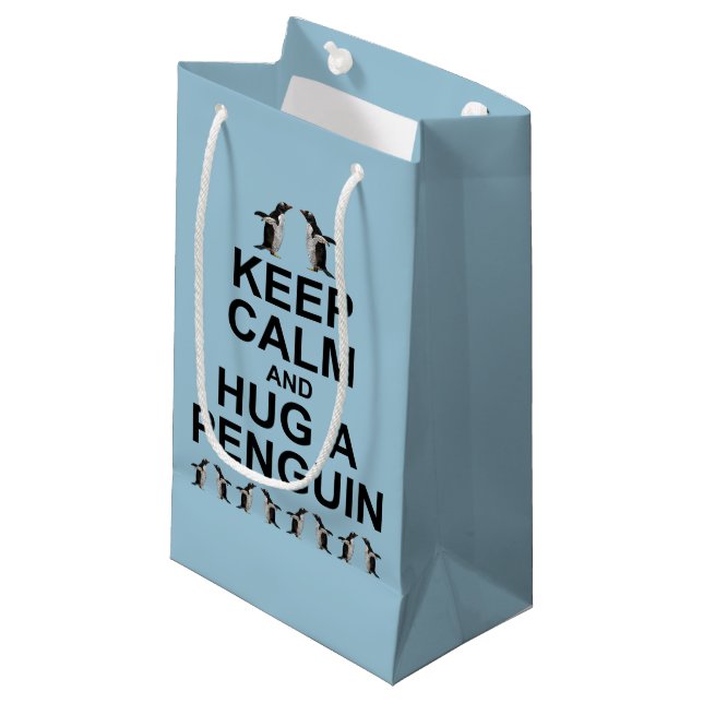 Keep Calm and Hug a Penguin Gift Bag (Front Angled)