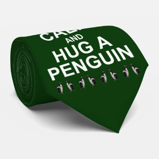 Keep Calm and Hug a Penguin Tie (Dark Green)