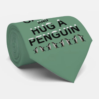 Keep Calm and Hug a Penguin Tie (Green)