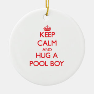 Keep Calm and Hug a Pool Boy Ceramic Tree Decoration