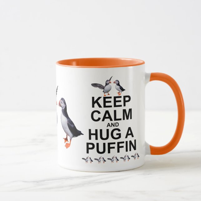 Keep Calm and Hug a Puffin Mug (Right)