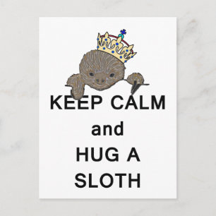 Keep Calm and Hug a Sloth Meme Postcard