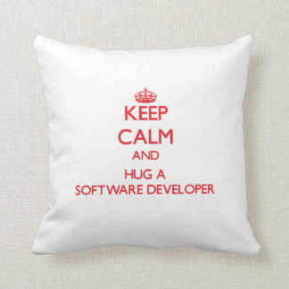 Keep Calm and Hug a Software Developer Cushion