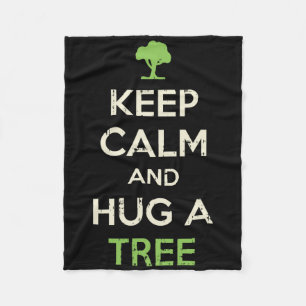 Keep Calm And Hug A Tree Shirt Funny Earth Day Nat Fleece Blanket