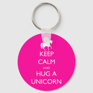 Keep Calm and Hug a Unicorn Key Ring