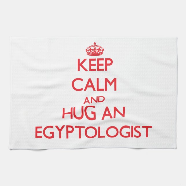 Keep Calm and Hug an Egyptologist Tea Towel (Horizontal)