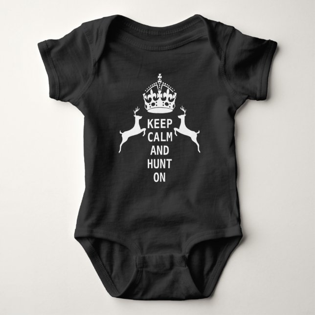 KEEP CALM AND HUNT ON BABY BODYSUIT (Front)