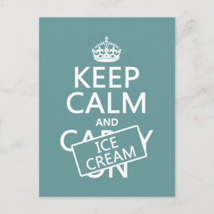 Keep Calm and Ice Cream Postcard