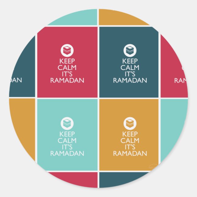 keep calm and its ramadan - all colours classic round sticker (Front)