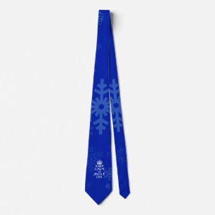 Keep Calm And Jingle On Blue Tie