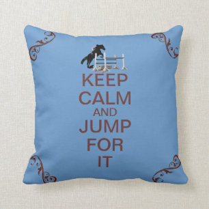 Keep Calm and Jump For It Horse Cushion