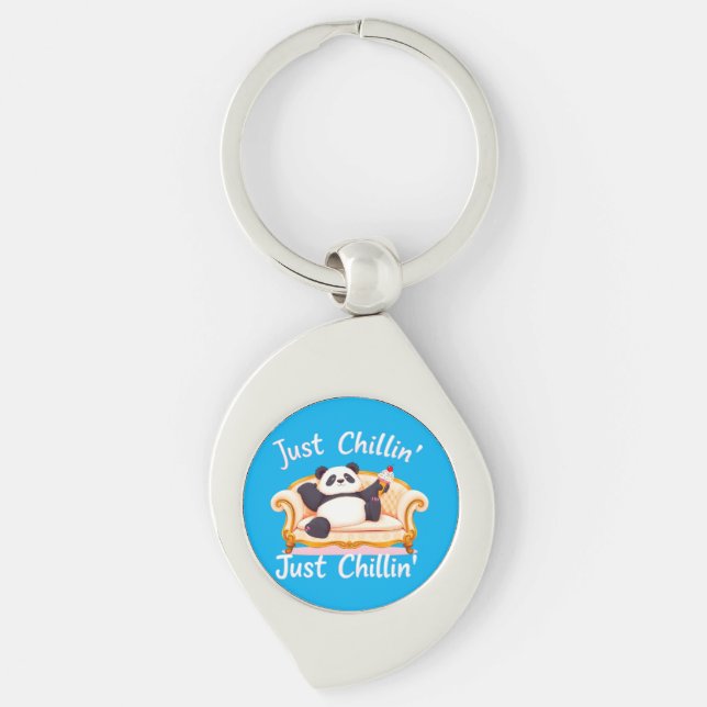 Keep Calm and Just Chillin' with Ice Cream Key Ring (Front)