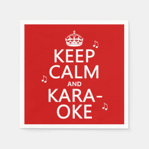 Keep Calm and Karaoke (customise colour) Napkin