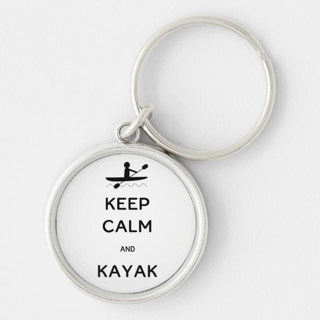Keep Calm and Kayak Key Ring (Front)