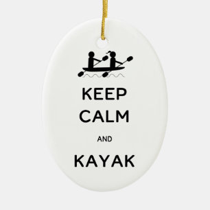 Keep Calm and Kayak with Me Ceramic Tree Decoration