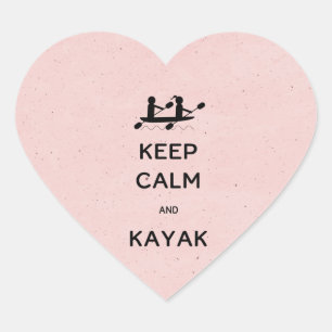 Keep Calm and Kayak with Me Heart Sticker