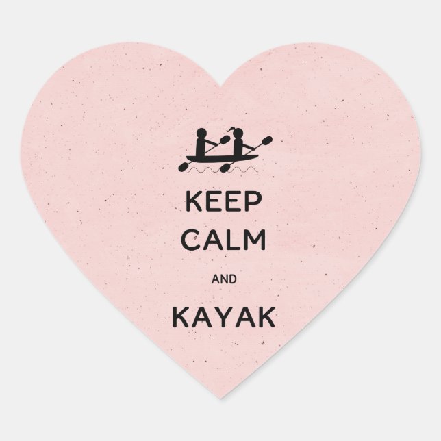 Keep Calm and Kayak with Me Heart Sticker (Front)