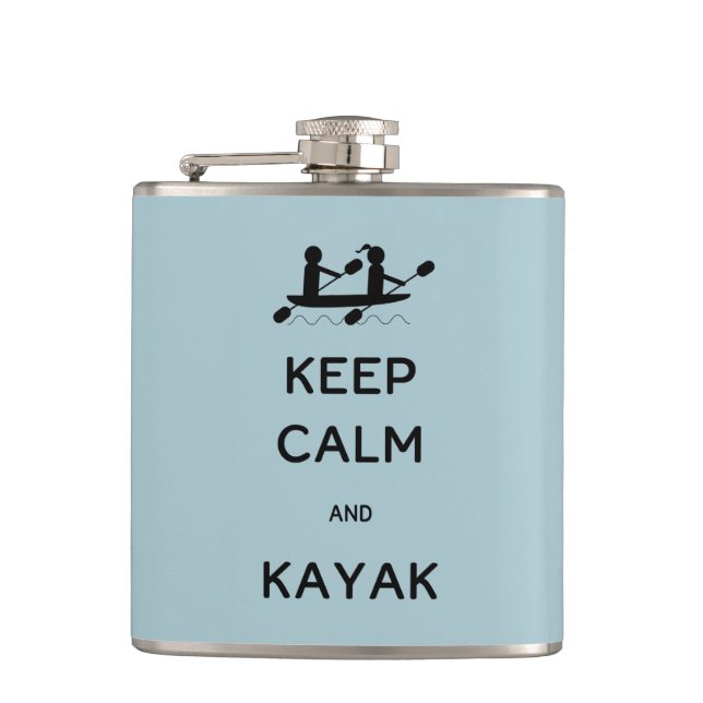 Keep Calm and Kayak with Me Hip Flask (Front)