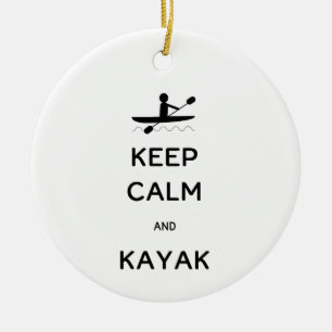 Keep Calm and Kayak with Year Ceramic Tree Decoration