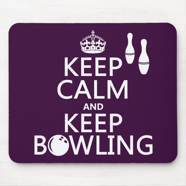 Keep Calm and Keep Bowling - all colours Mouse Mat (Front)