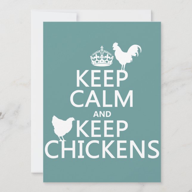 Keep Calm and Keep Chickens (any background colour Invitation (Front)
