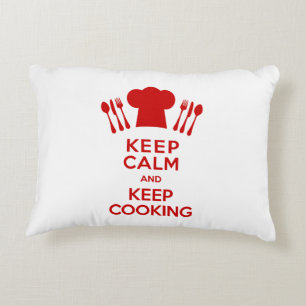Keep Calm and Keep Cooking Decorative Cushion