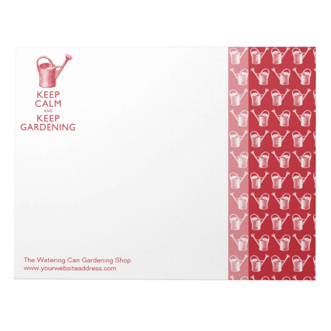 Keep Calm and Keep Gardening Gardener's Funny Notepad (Front)