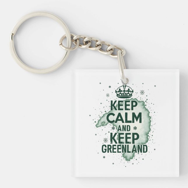 Keep Calm and Keep Greenland Key Ring (Front)