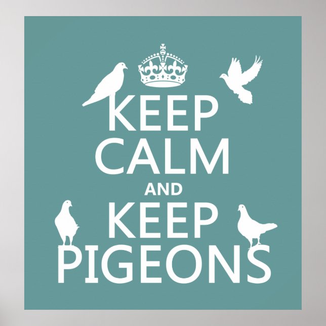 Keep Calm and Keep Pigeons - all colours Poster (Front)