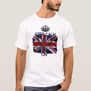 Keep Calm and Keto On, with Union Jack background T-Shirt