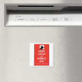 Keep Calm and Kibble On square magnet (In Situ (Dishwasher))