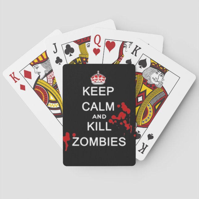 keep calm and kill zombie deck of cards (Back)