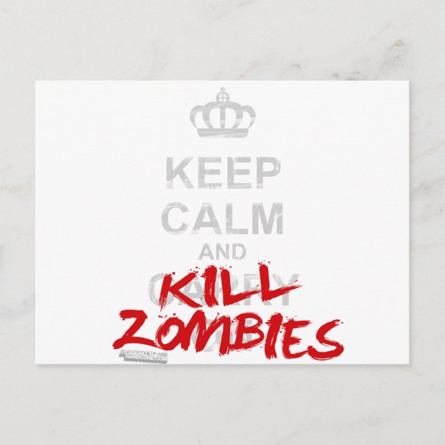 Keep Calm And Kill Zombies - Carry On Gamer Geek Postcard (Front)