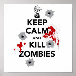 keep calm and kill zombies poster