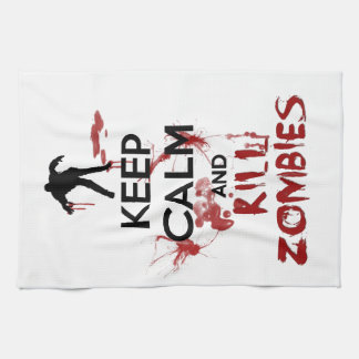 Keep Calm and Kill Zombies Tea Towel
