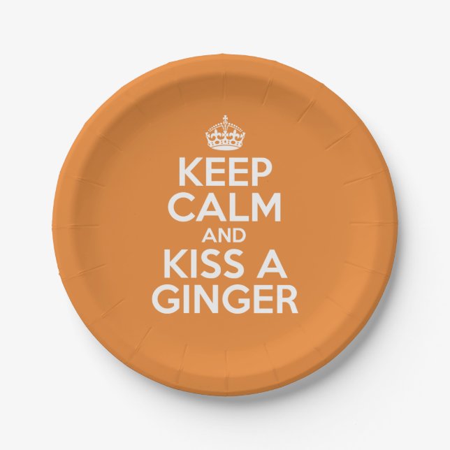 Keep calm and kiss a ginger paper plate (Front)