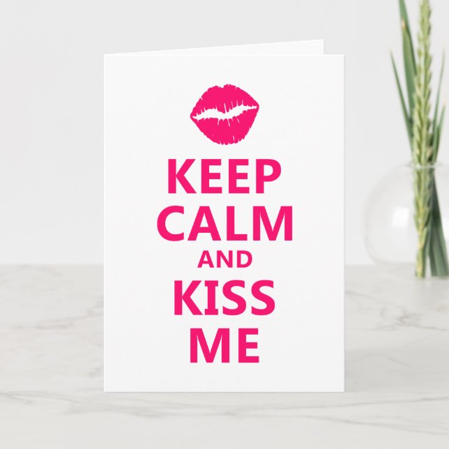 Keep Calm and Kiss Me FF0066 Holiday Card (Front)