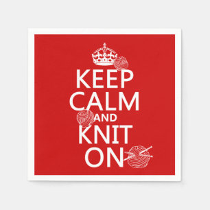 Keep Calm and Knit On - all colours Napkin