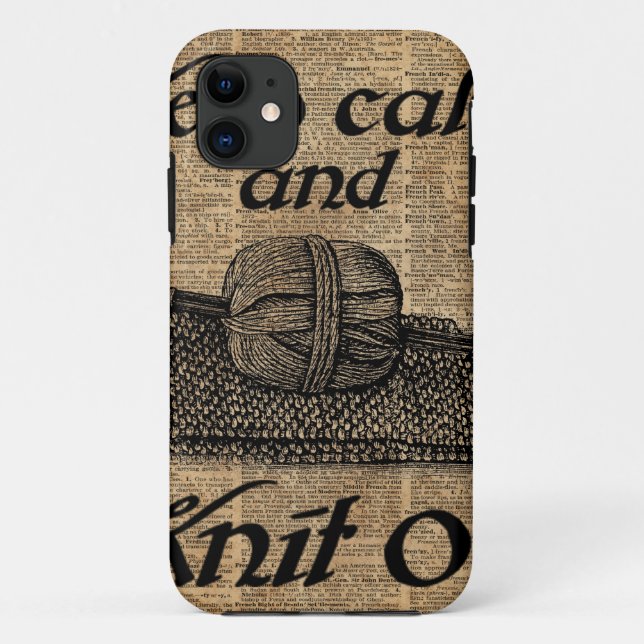 Keep Calm And Knit On Case-Mate iPhone Case (Back)