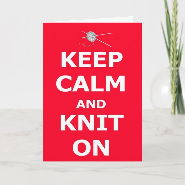Keep calm and knit on - Happy Birthday personalise Card (Front)