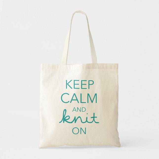 Keep Calm and Knit On Tote Bag (Front)